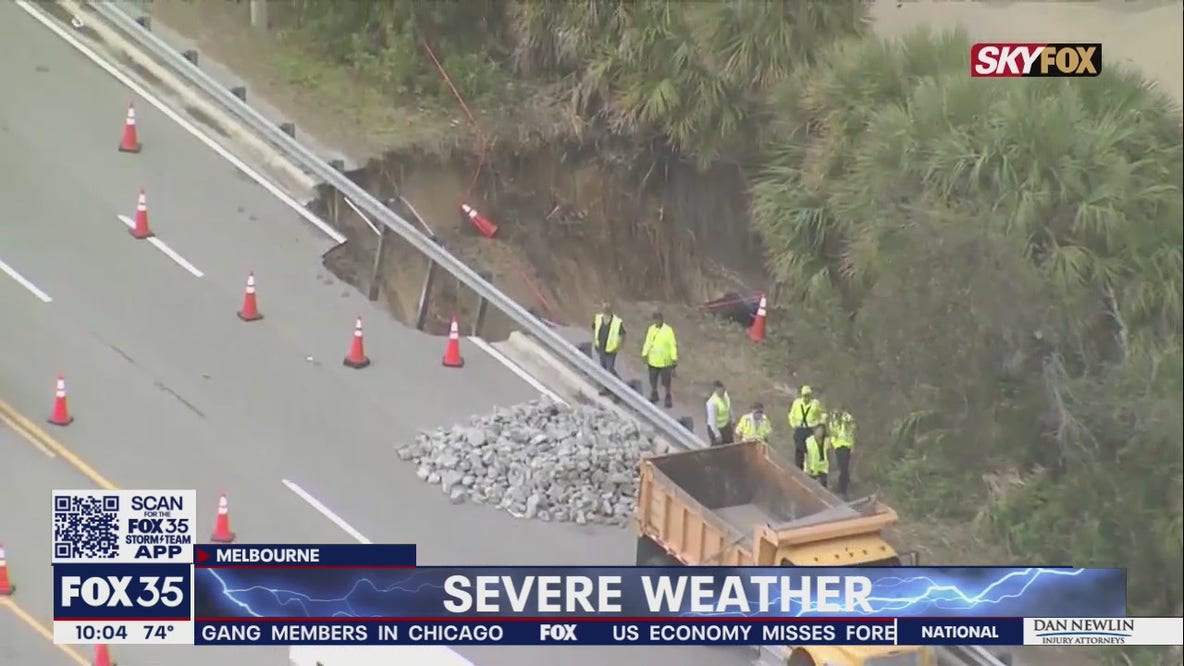 Part of U.S. Highway 1 collapses after heavy rain