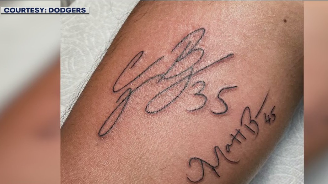 Dodgers fan gets Cody Bellinger's autograph tattooed on his arm