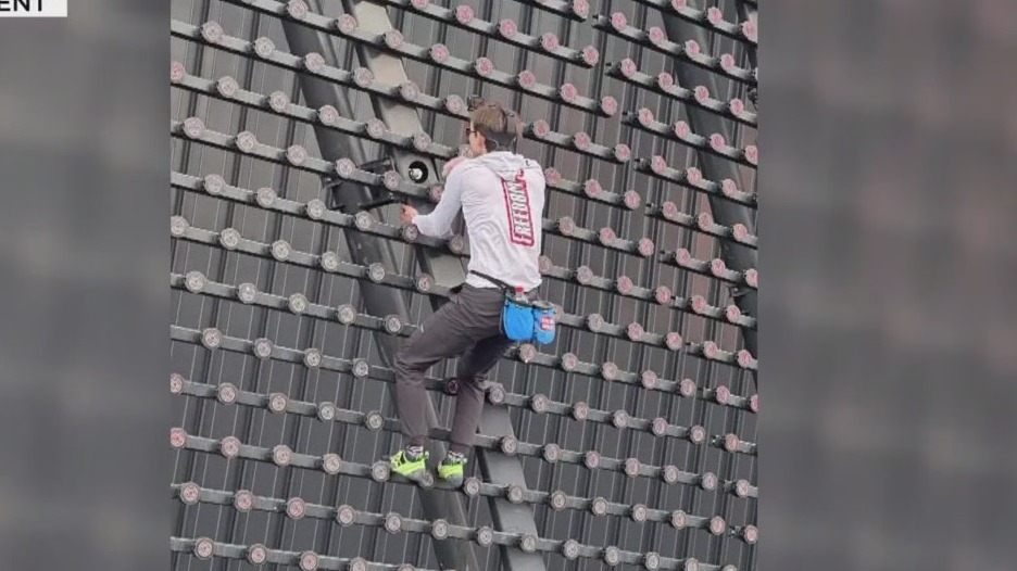 'Pro-life spider man' scales Las Vegas Sphere