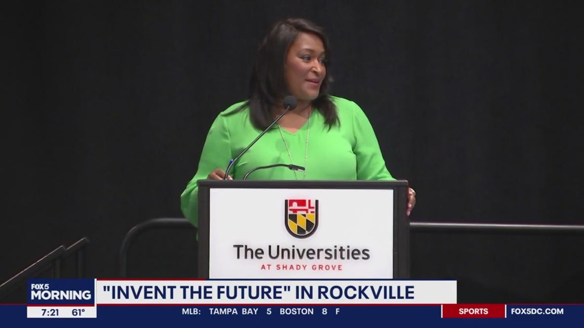 Maureen emcees Invent the Future event