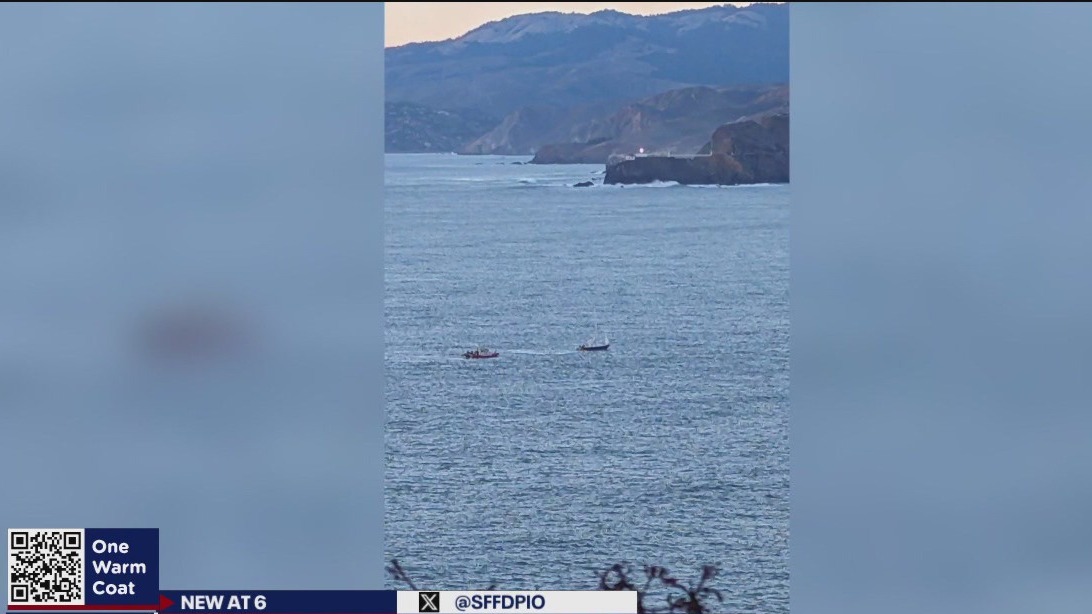 Rescuers aid disabled sailboat adrift with 3 aboard off the Golden Gate