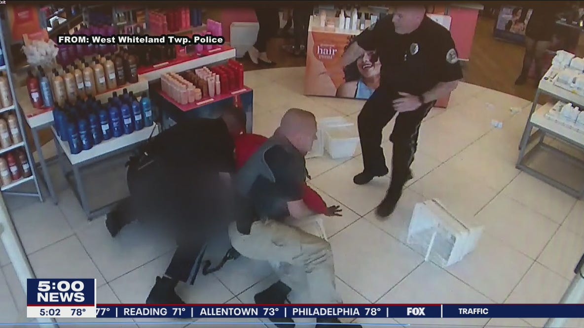 Watch: Police thwart shoplifters at Pennsylvania beauty store