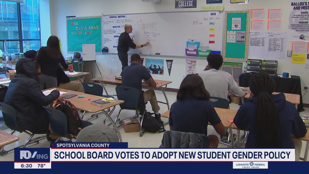 Spotsylvania school board votes to adopt new student gender policy