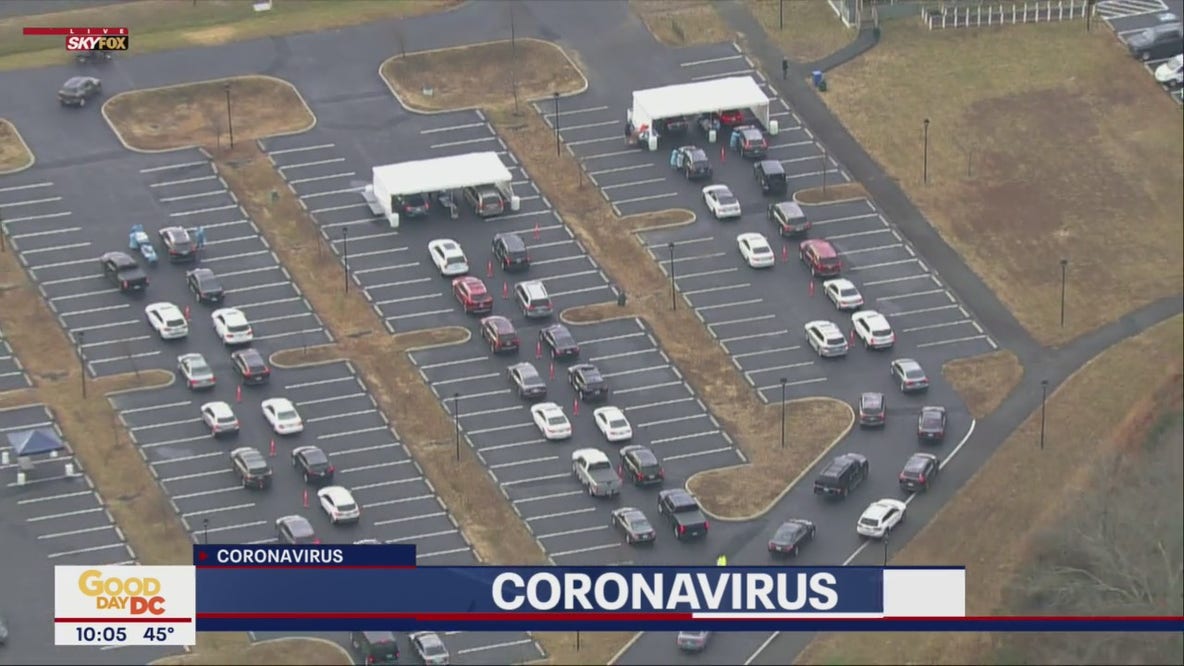 SkyFOX shows extremely long wait lines at Virginia COVID testing site