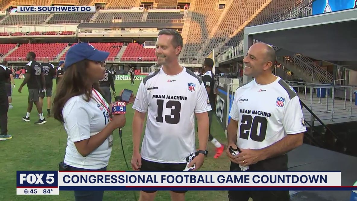 Meeting the players at the Congressional Football Game