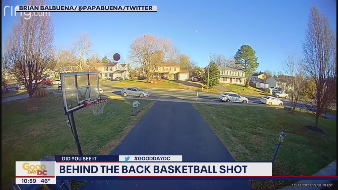 No-look, over-the-head shot caught on camera!