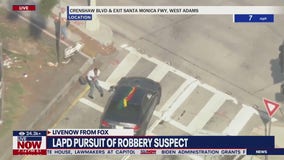 Robbery suspect leads police on chase in LA
