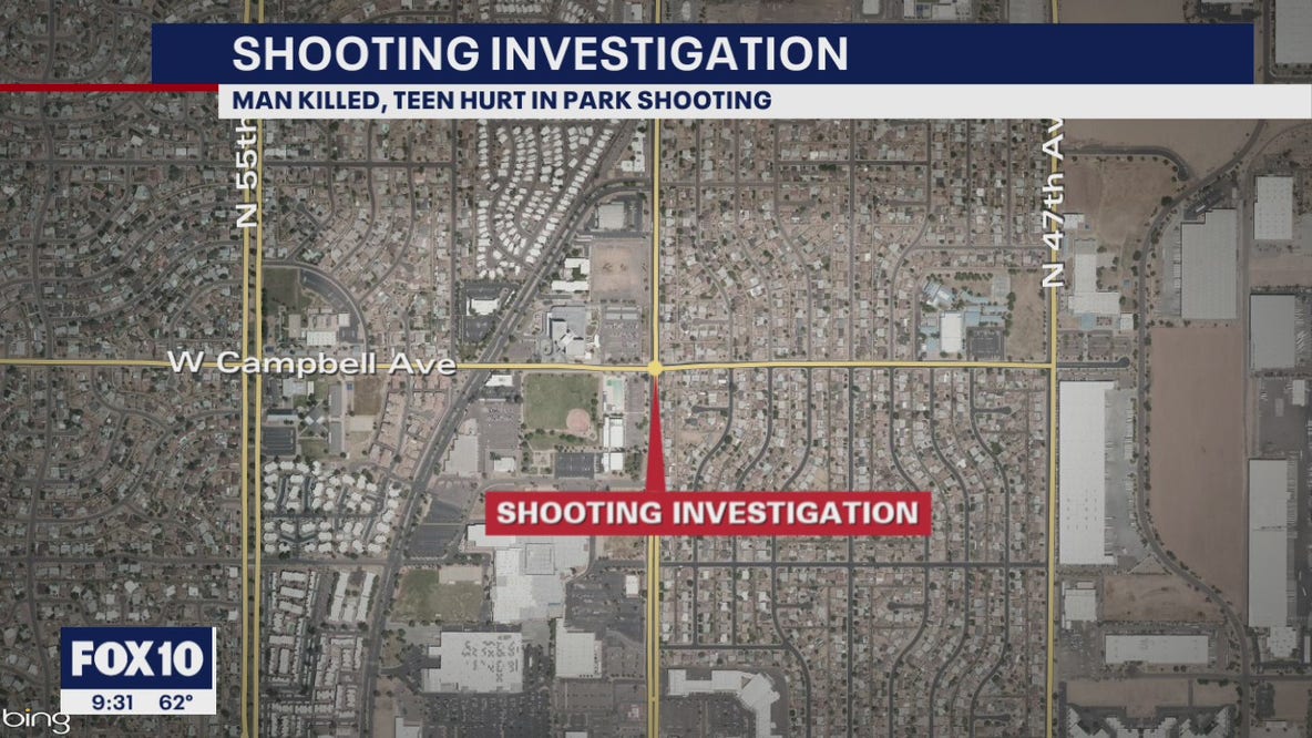 Shooting at west Phoenix park leaves man dead, teen hurt