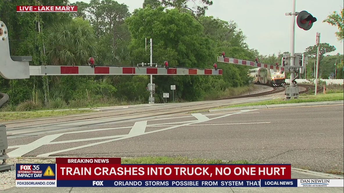SunRail train crashes into truck, no one hurt, officials say