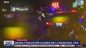1 dead, 1 injured in I-5 rollover crash near SeaTac
