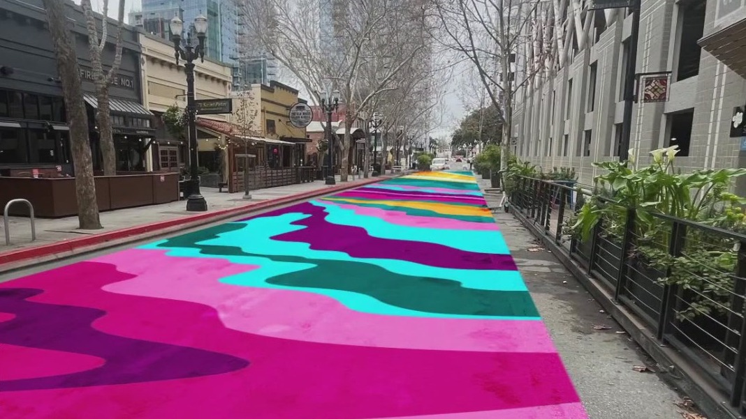 Volunteers begin massive mural project in San Jose near San Pedro Square