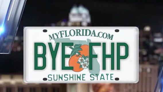 You will be fined if caught driving in Florida with this license plate: FHP