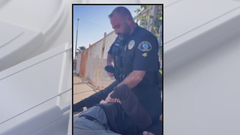 California cop on leave after video shows him pressing knee on teen's head