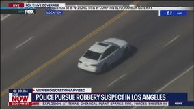 Police pursuit of possible robbery suspects in LA