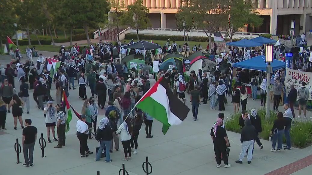 Pro-Palestine protesters gather at UC Irvine