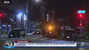 Stabbing suspect barricaded in Koreatown apartment building