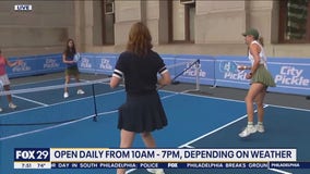 Pop-up pickleball courts open at Dilworth Park