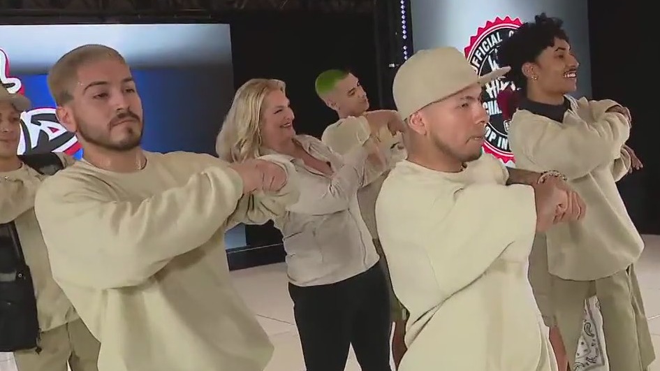 FOX 11’s Chelsea Edwards learns some moves at the USA Hip Hop Dance Championship