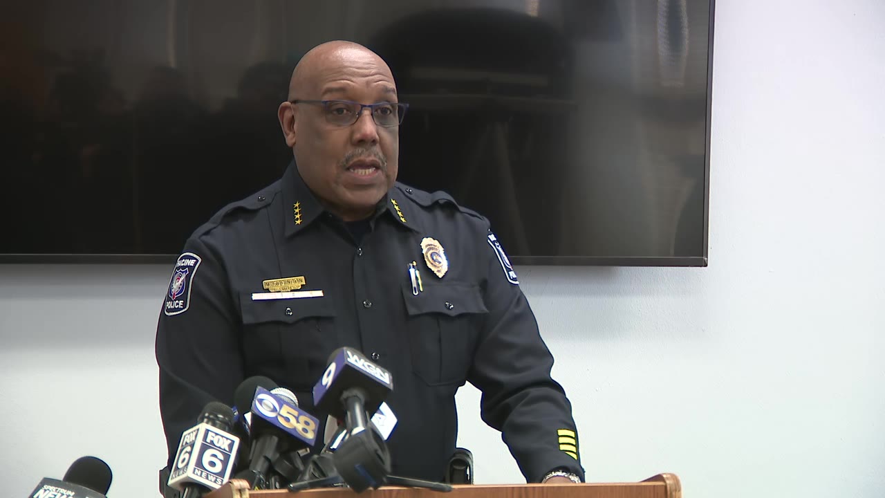 Racine Police Department news conference after 2 officers were shot, wounded