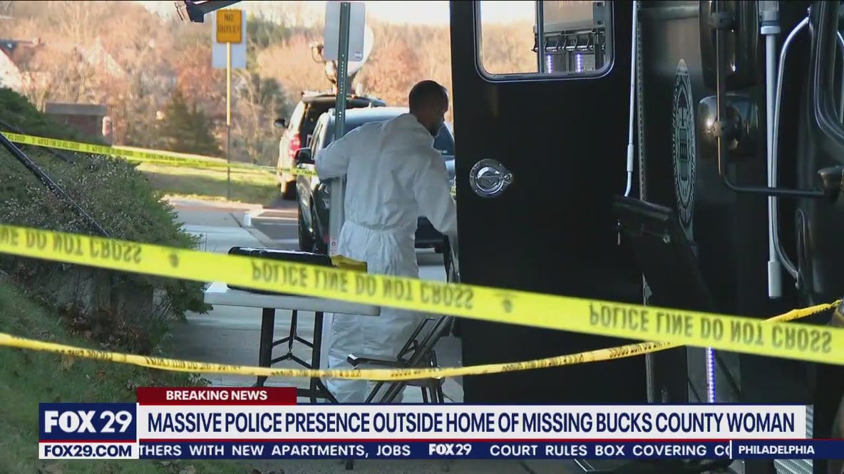 Police seen at home of Bucks County woman missing for nearly 2 months