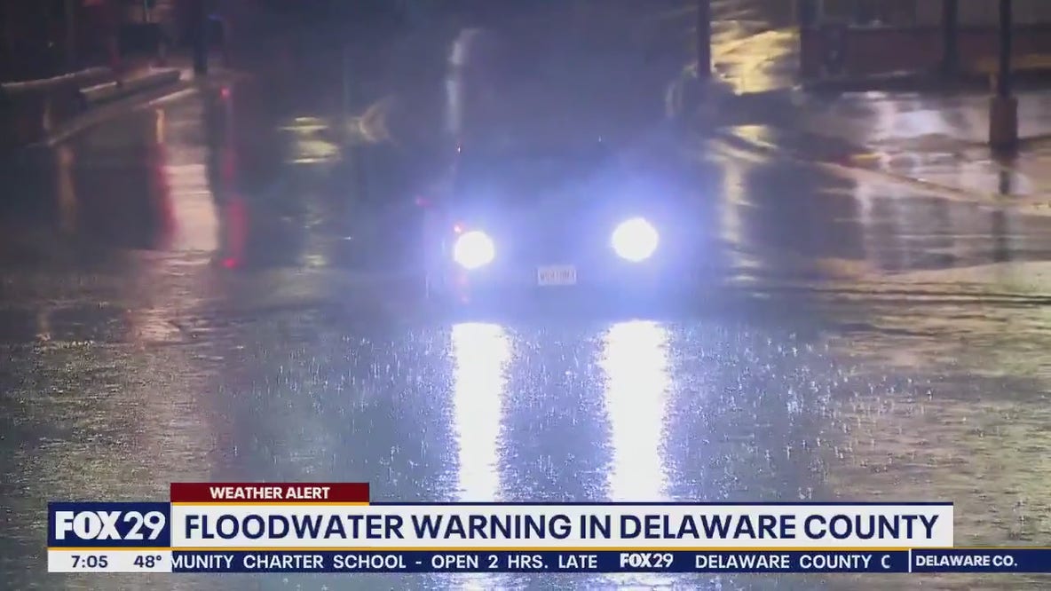 Floodwater warnings in Delaware County after Tuesday storm