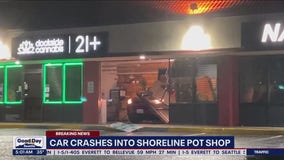 Suspects crash stolen car into Shoreline pot shop, burglarize business