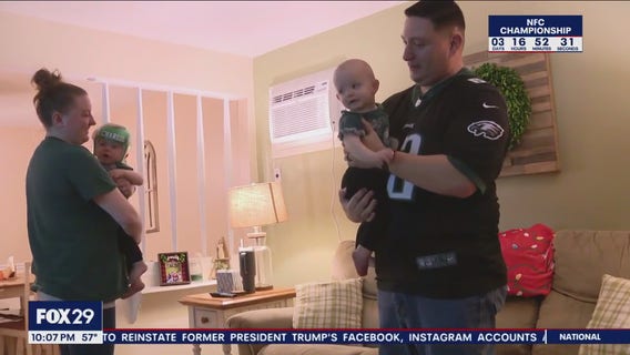 Delaware County dad takes to social media, asking Jason Kelce to sign his babies