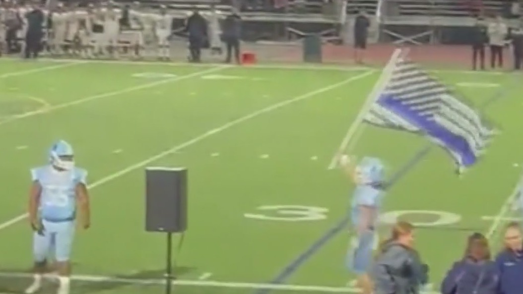 Tense meeting held after Saugus HS football team took field with 'Thin Blue Line' flag