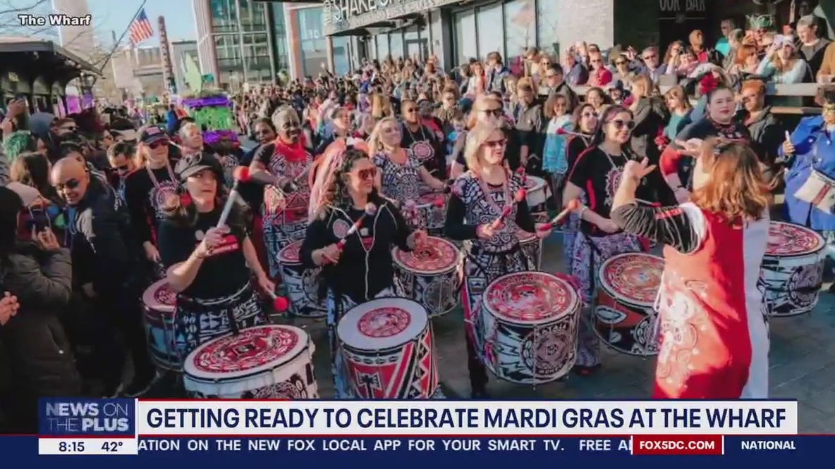 DC residents prepare to celebrate Mardi Gras at the Wharf