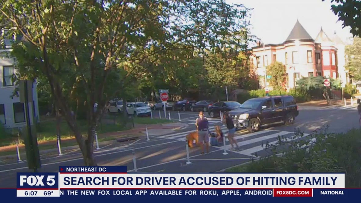 Police searching for driver who hit family