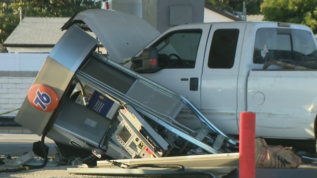 11 hurt after truck smashes into pump at Panorama City gas station