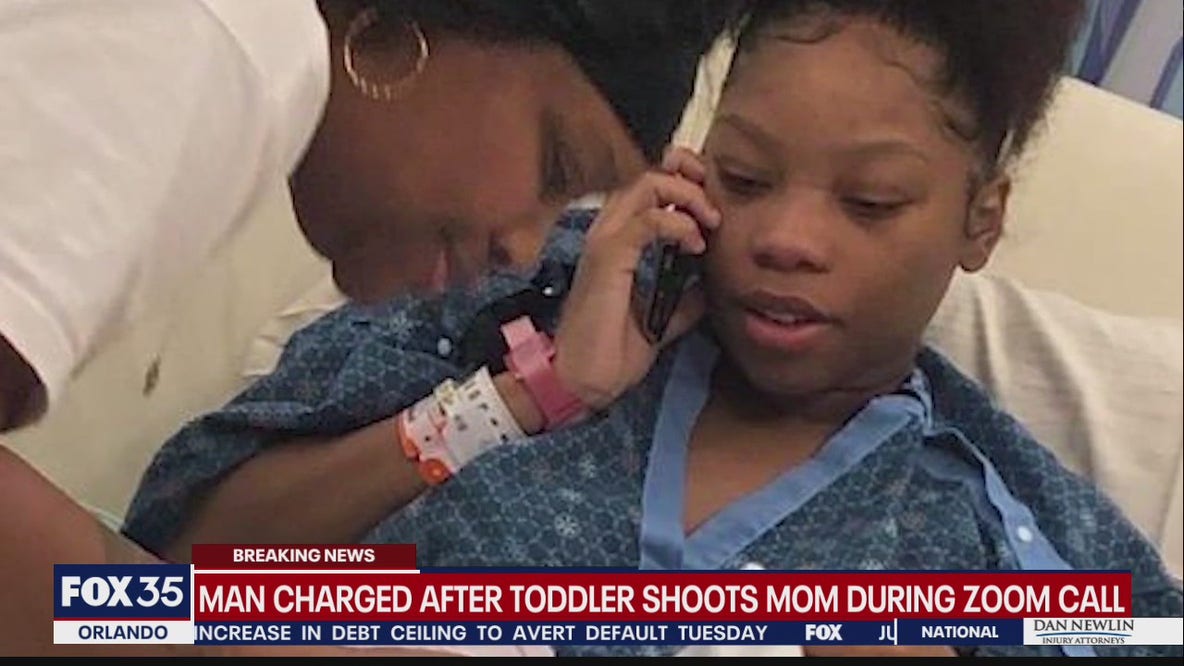 Man charged after toddler shoots mom during Zoom call