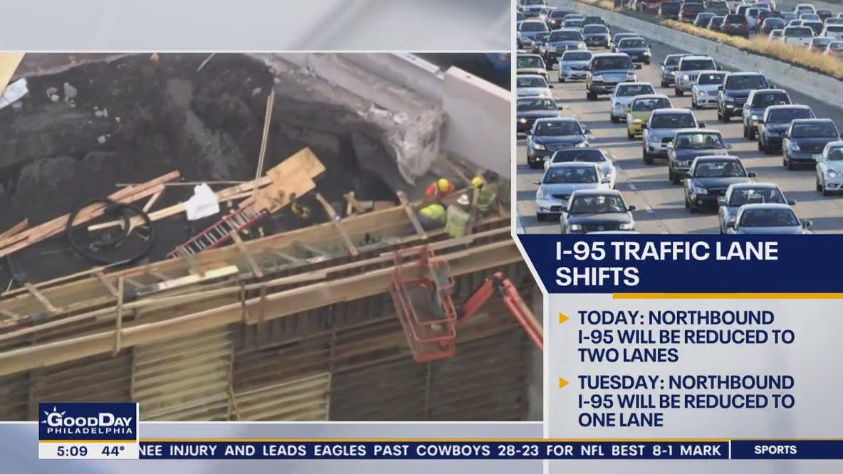 I-95 to shift lanes as reconstruction continues this week