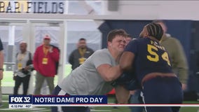 All eyes were on Joe Alt, a potential Chicago Bears target, at Notre Dame football's pro day
