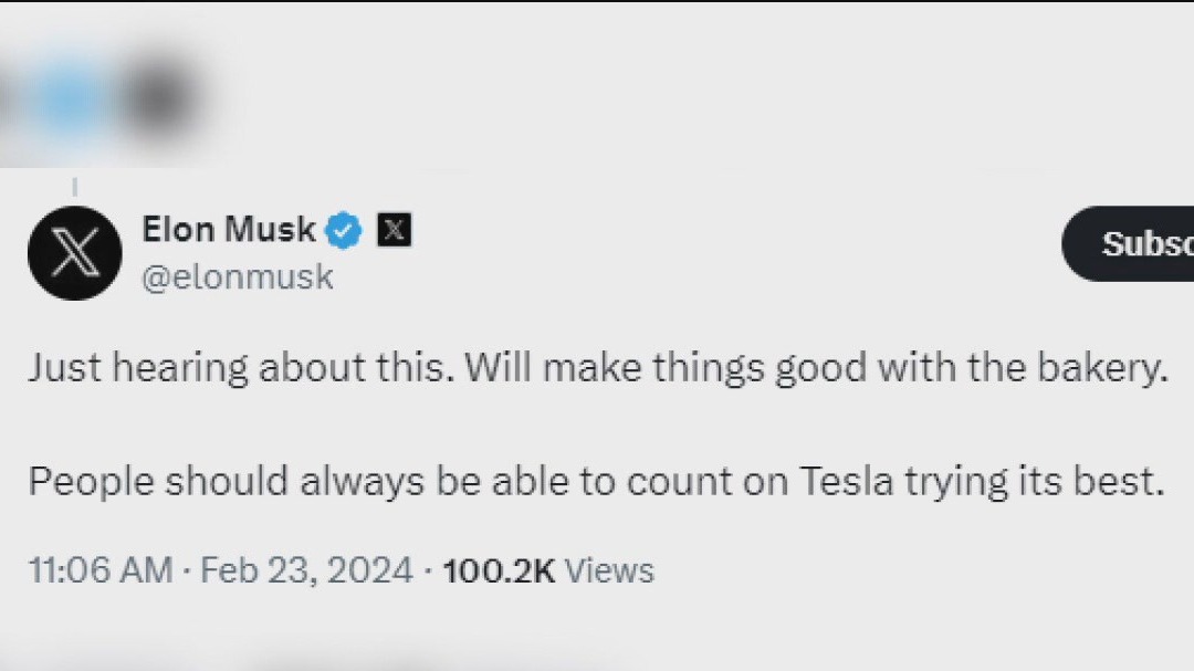 Elon Musk chimes in on Tesla pie saga