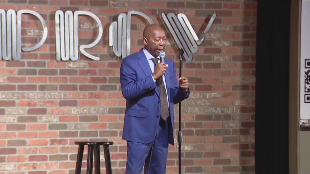 Houston's mayor performing stand-up comedy