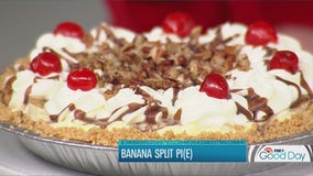 Celebrate Pi Day with this easy no-bake banana split pie recipe