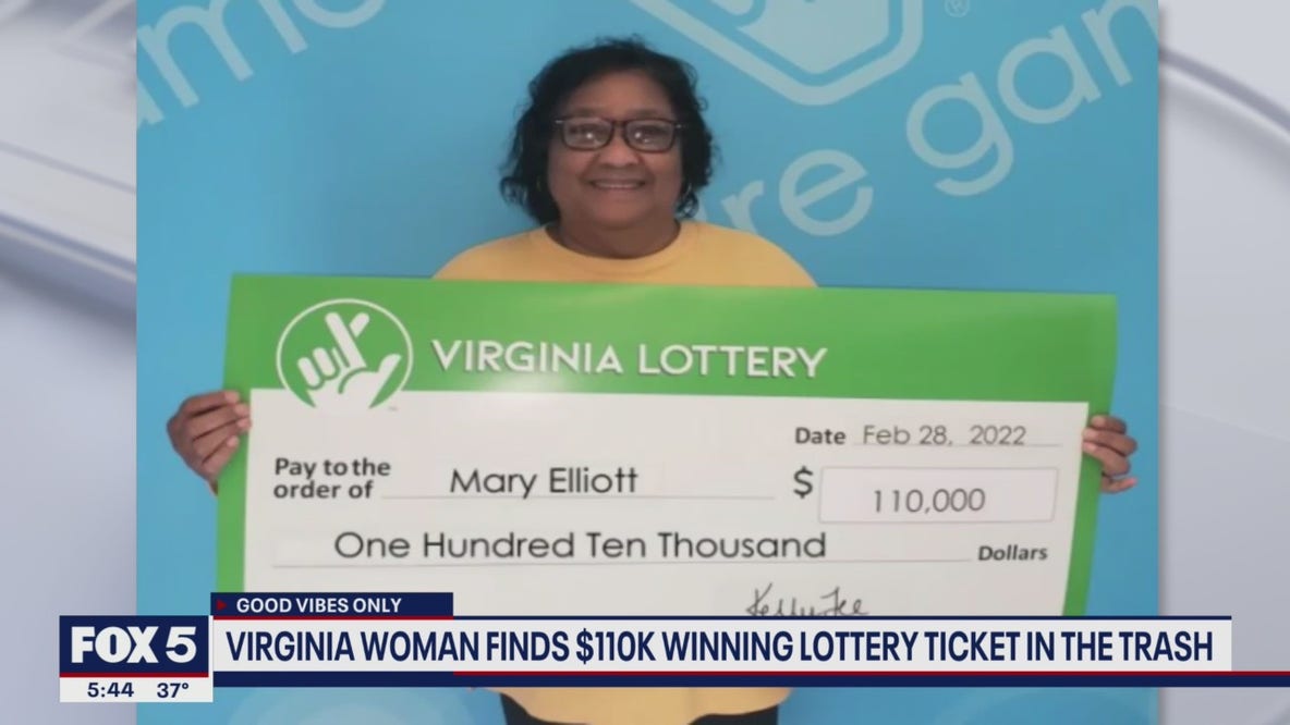Virginia woman digs $110K winning lottery ticket out of trash