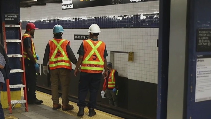 Subway surfer falls on tracks