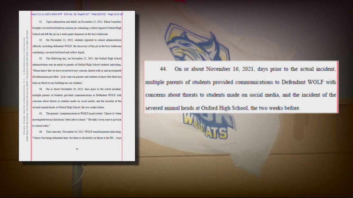 Claims against Oxford school district before shooting being disputed