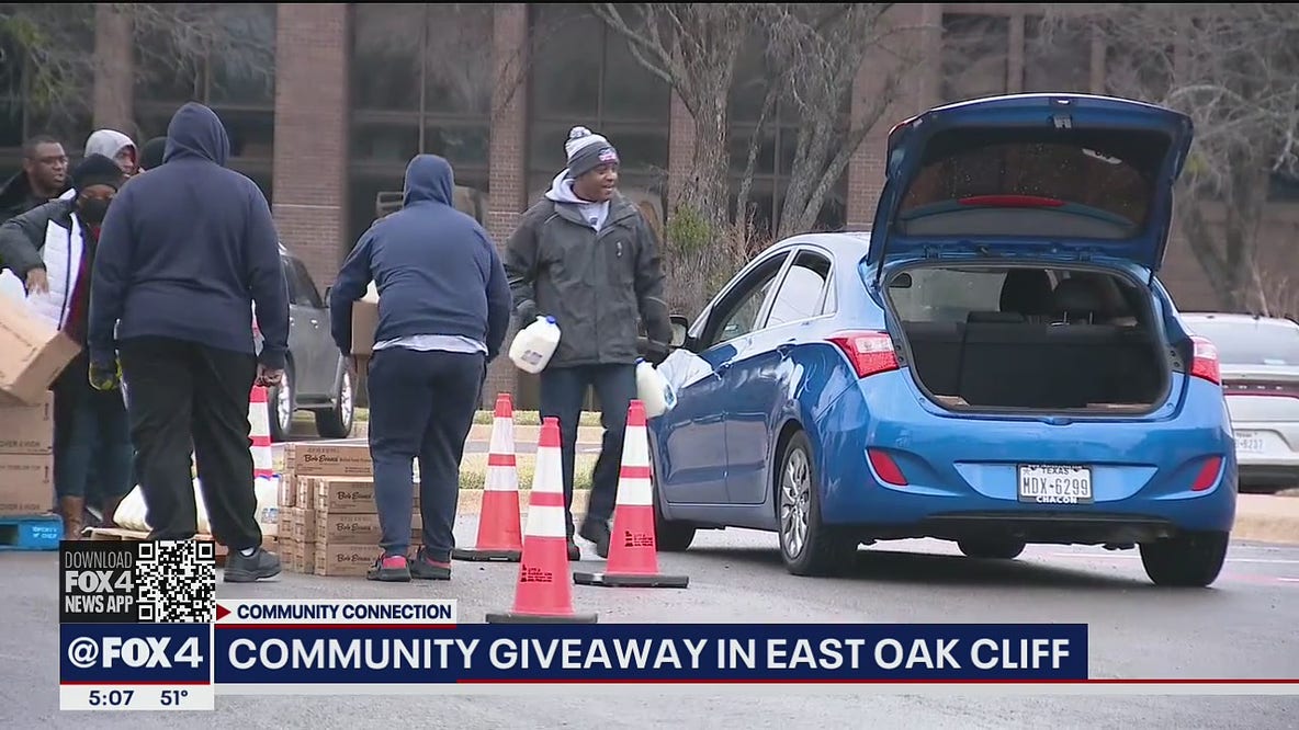 Dallas PD hosts food giveaway at Paul Quinn College