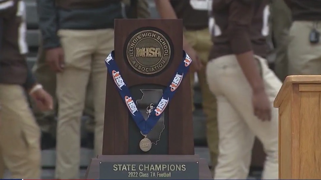 Mount Carmel High School hosts pep rally after winning state championship