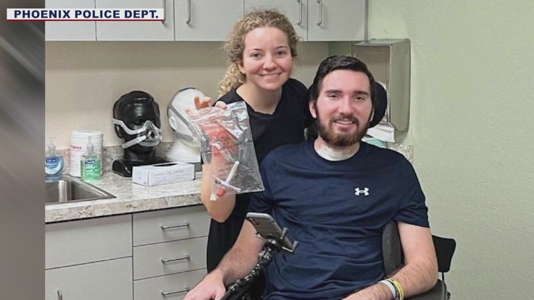 Months after being shot, Phoenix Officer Tyler Moldovan's tracheal tube removed