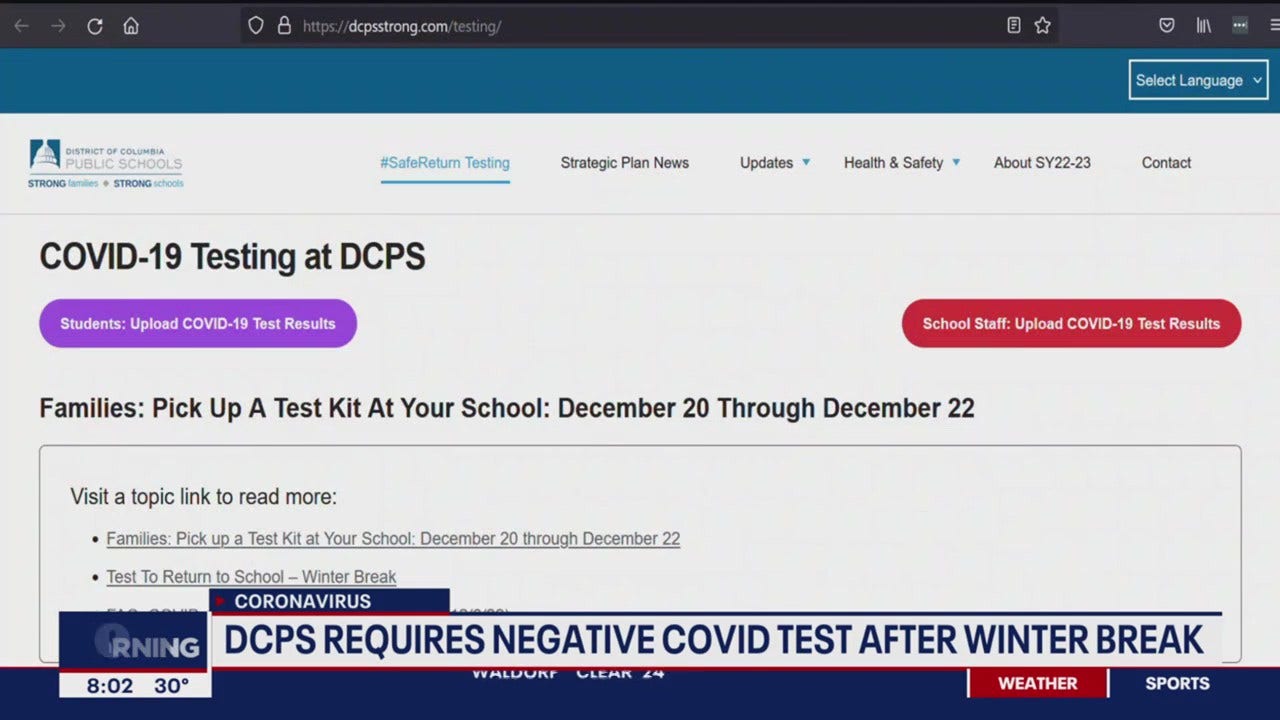 DCPS requires negative COVID19 test for students to return after