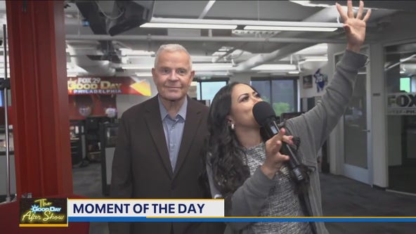 Moment of the Day: Mike and Alex on the FOX 29 Building