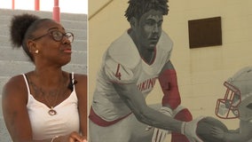 Jacquez Welch mural honors his past at Northeast High, raises awareness about AVM