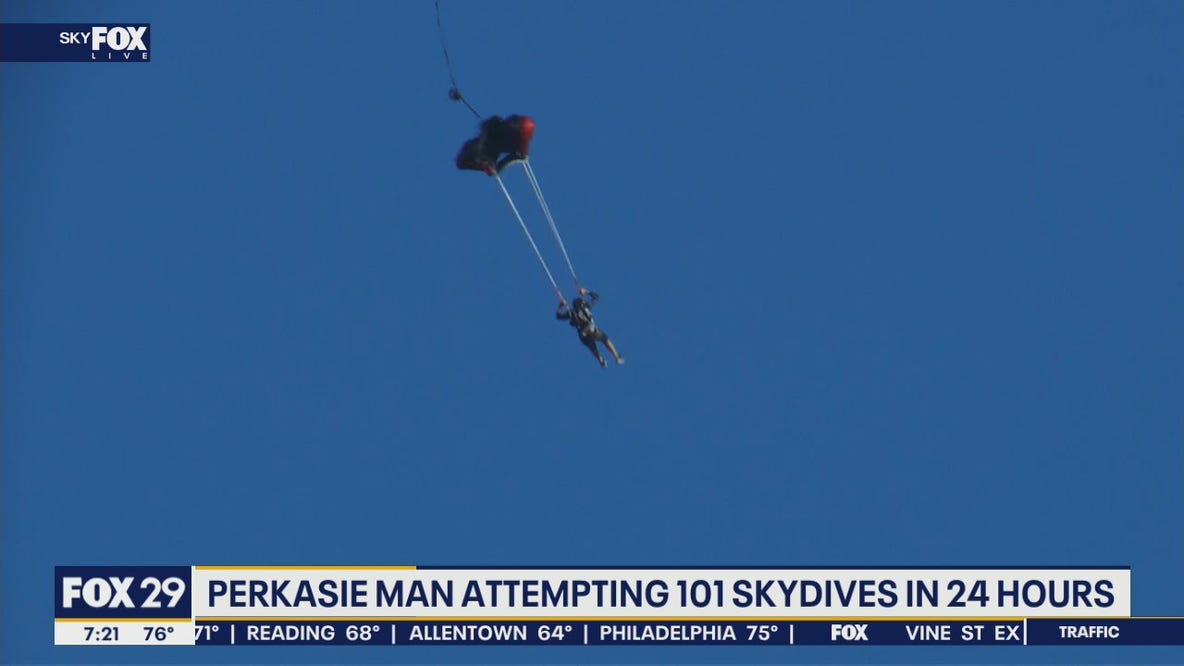 Pennsylvania man attempting 101 skydives in 24 hours