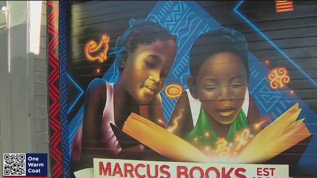 New mural at historic Marcus Books in Oakland