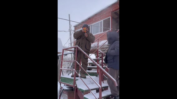 Bubbles turn to ice as temperatures plummet in Russia