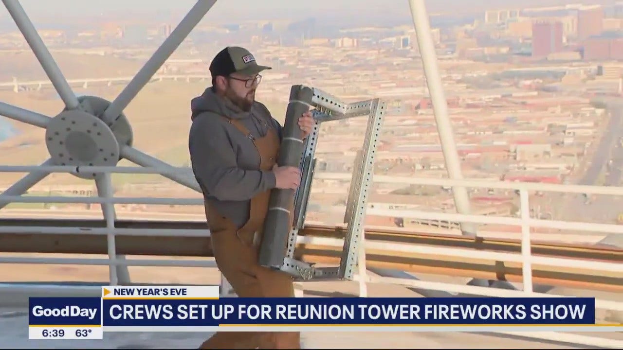 Crews Set Up For Reunion Tower Fireworks Show FOX 4 Dallas Fort Worth crews-set-up-for-reunion-tower-fireworks-show-fox-4-dallas-fort-worth